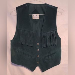 Genuine suede leather vest